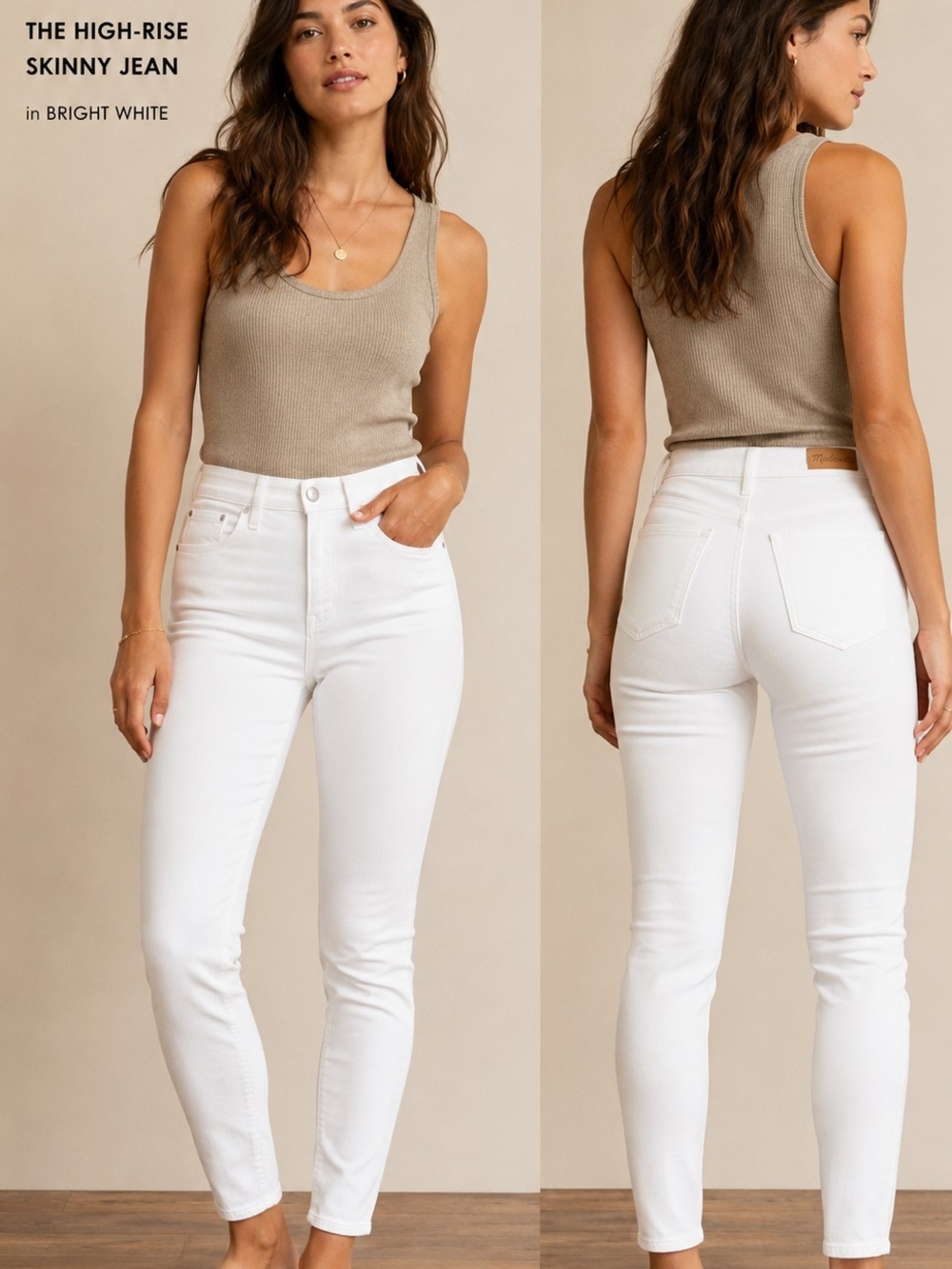 MADEWELL High-Rise Skinny Jeans in Bright White - Women